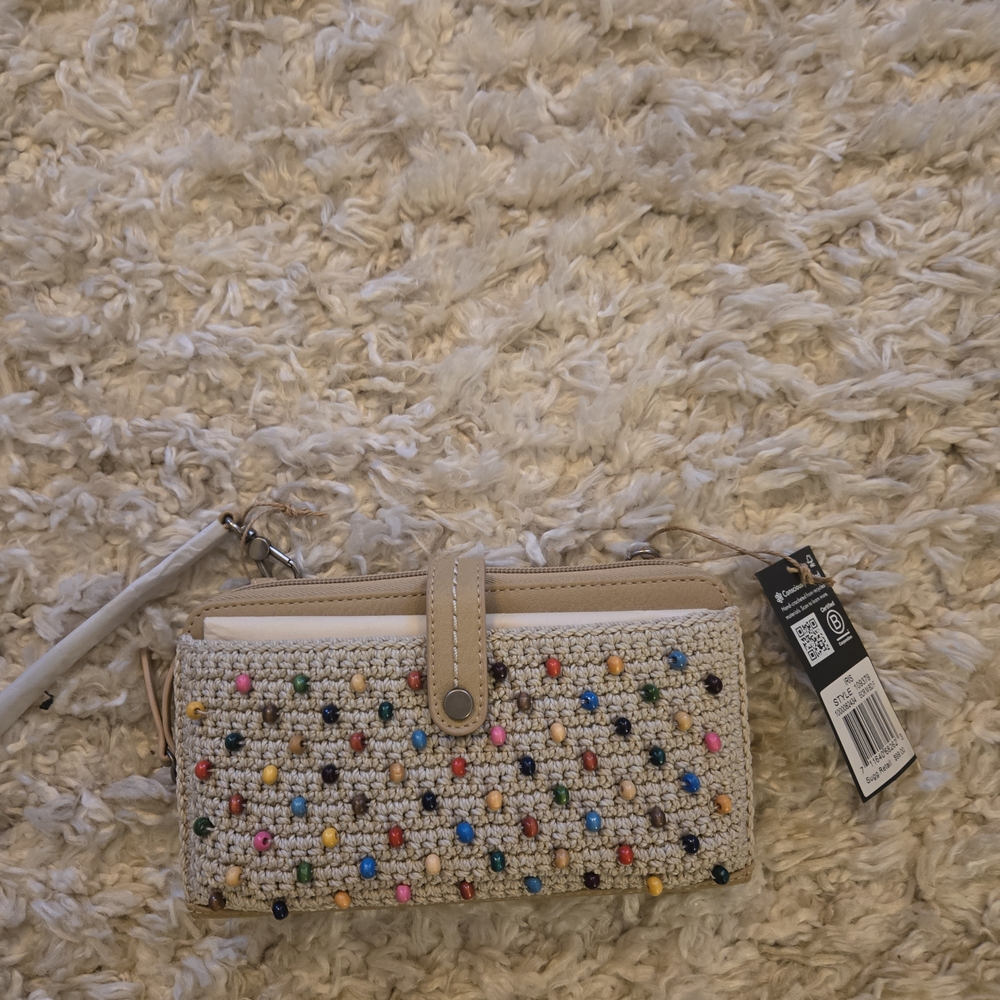NWT The Sak Iris Smart Phone Multicolored Beaded Wristlet Or Crossbody
